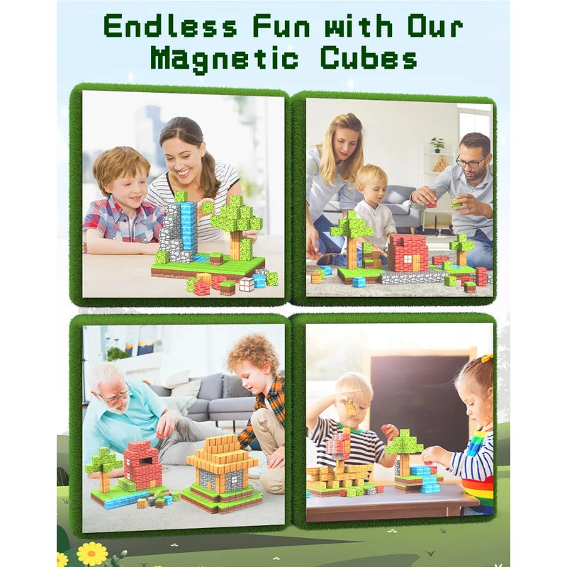 Montessori Magnetische Bausteine für Kinder – Kreatives Lernspielzeug ab 3 Jahren, 100 Stück, 2 cm, Fantasievolles Design 7