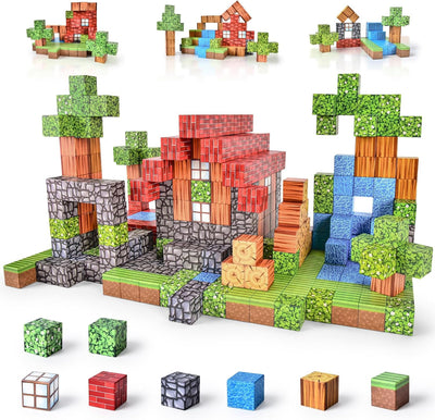 Montessori Magnetische Bausteine für Kinder – Kreatives Spielzeug zur Förderung von Fähigkeiten, 100/200/300 Teile, Robuste Qualität 0