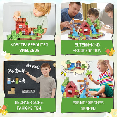 Montessori Magnetische Bausteine für Kinder – Kreatives Spielzeug zur Förderung von Fähigkeiten, 100/200/300 Teile, Robuste Qualität 1