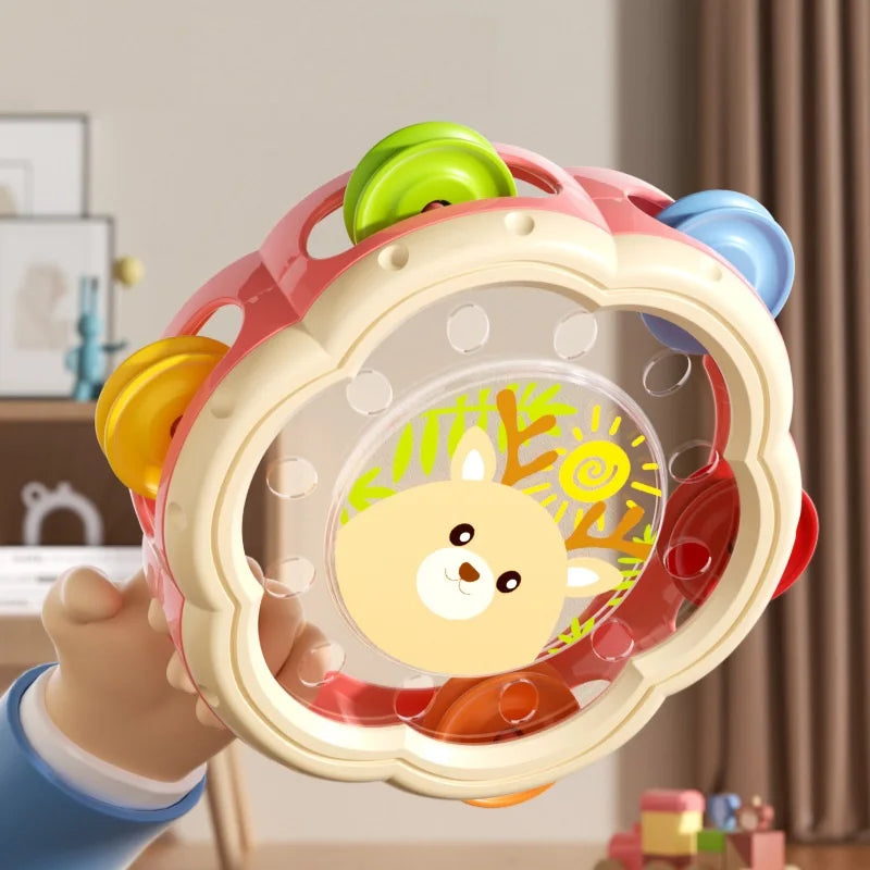 Montessori Musikinstrumente für Babys – Interaktive Trommel und Tamburin für 0-12 Monate 3
