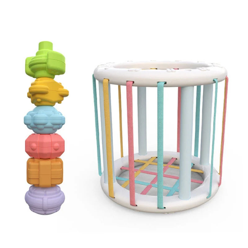 Montessori Sortierspiel für Babys – Bunte Formblöcke aus Ungiftigem Kunststoff zur Förderung der Motorik und Kreativität 7
