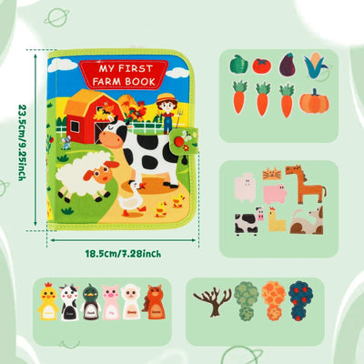 Pädagogisches Kinderbuch über Farmtiere – Interaktives Montessori Lernbuch für Kinder ab 1 Jahr mit bunten Illustrationen 3