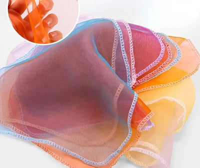 Sensorische Montessori-Box für Babys – Lernspielzeug mit Bunter Seidenschals und Krepppapier, Fördert Feinmotorik und Sinne 2