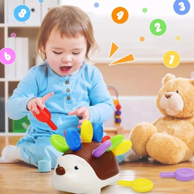 Sensorisches Igel-Spielzeug für Kleinkinder – Montessori-Spielzeug zur Förderung der Feinmotorik für 1-4 Jahre 0