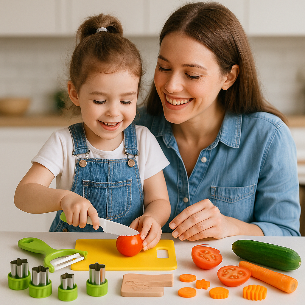 Sicheres Kinder Küchen Set mit Ergonomischen Kochwerkzeugen – Ungiftige Materialien für kleine Gourmetköche ab 3 Jahren 1