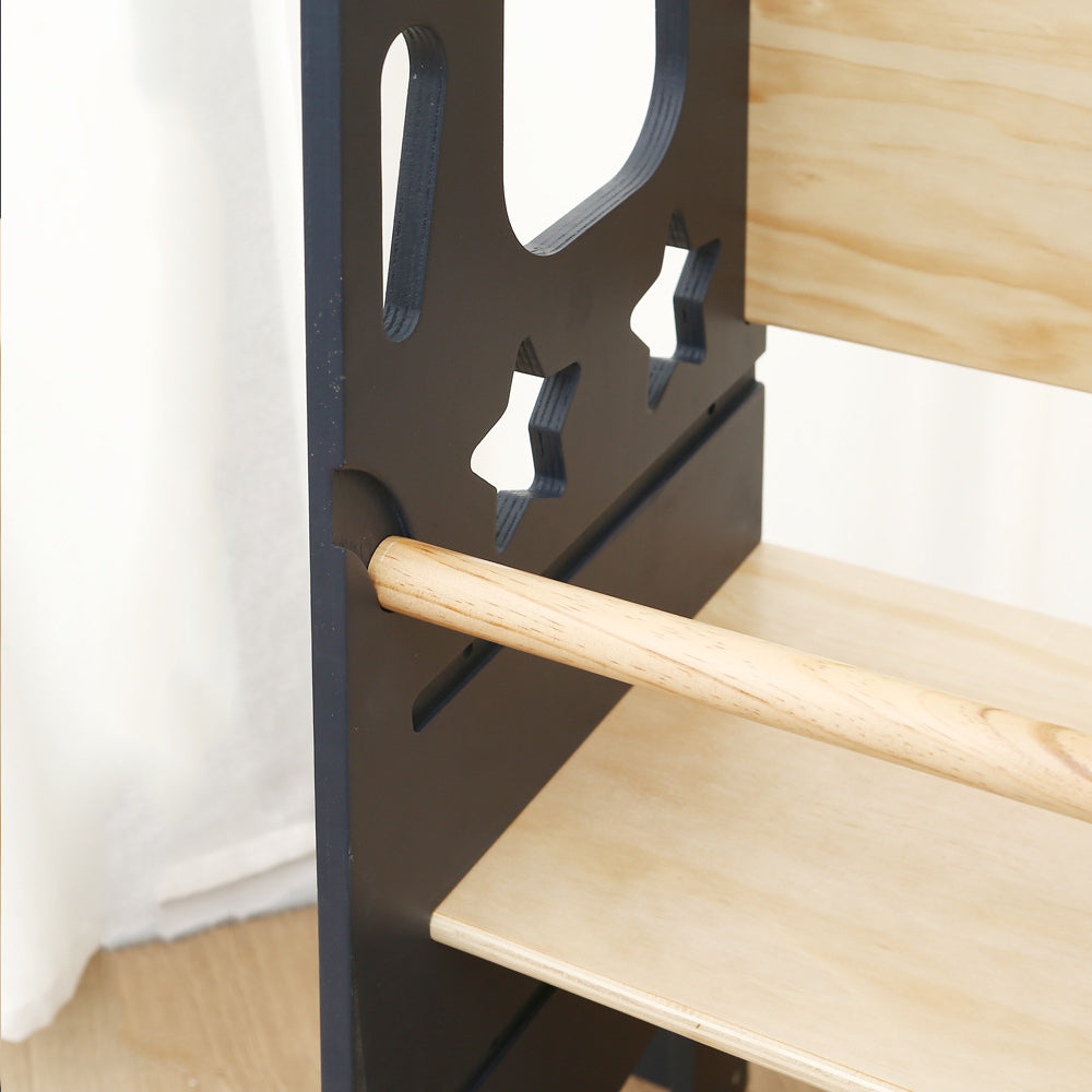 Verstellbarer Montessori Lernturm aus Massivholz für Kleinkinder – Sicherer Tritthocker mit Anti-Kipp-Basis und Wasserabweisender Oberfläche 5